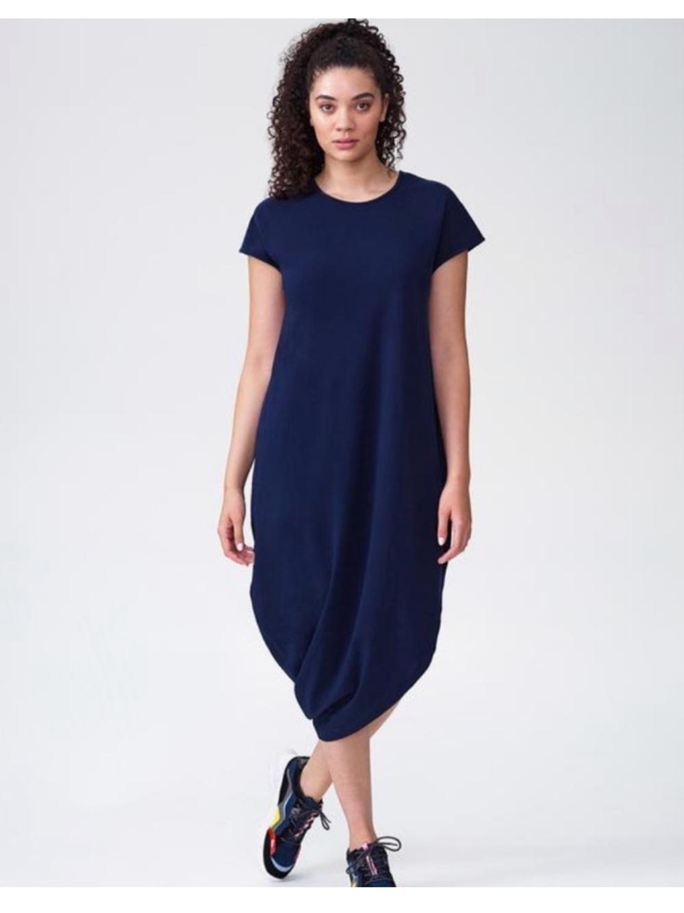 Universal Standard Iconic Geneva Asymmetrical Dress Navy Blue Size Medium 18 /20